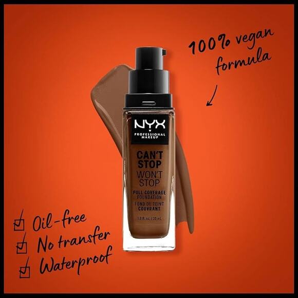 NYX PROFESSIONAL MAKEUP Can't Stop Won't Stop Foundation, 24h, Matte, Mocha - Picture 2 of 6